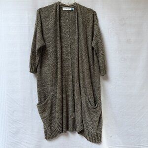 Sparrow Anthropologie Boho Open Cardigan Womens Large Green Textured Knit Boho